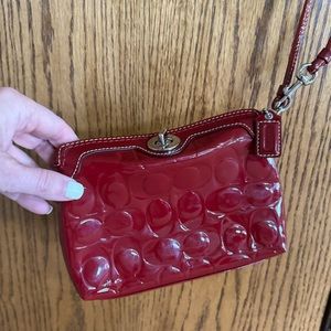Coach wristlet- Patent Leather Cherry Red❤️